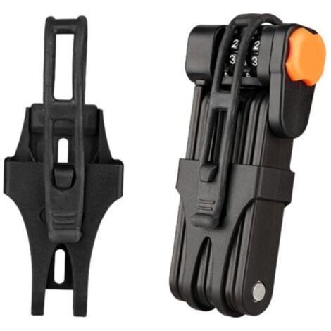 Antivol pliable pour vélo, combinaison à 4 chiffres, protection antivol extra élevée, acier trempé, longueur 85 cm. Super protection antivol pour tous les vélos. (1/5)