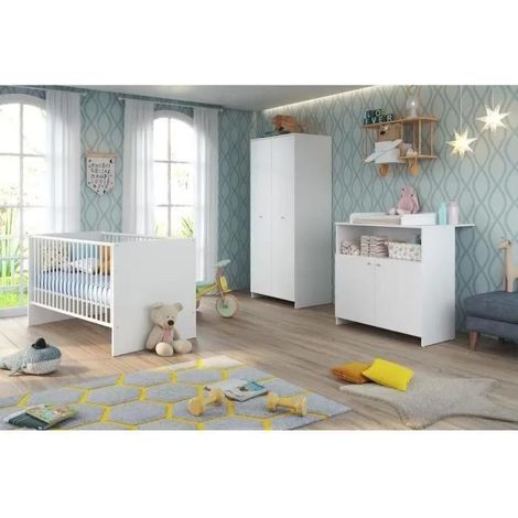 trend-team NIKO Babykinderzimmer Set Weiß Skandinavisches Design
