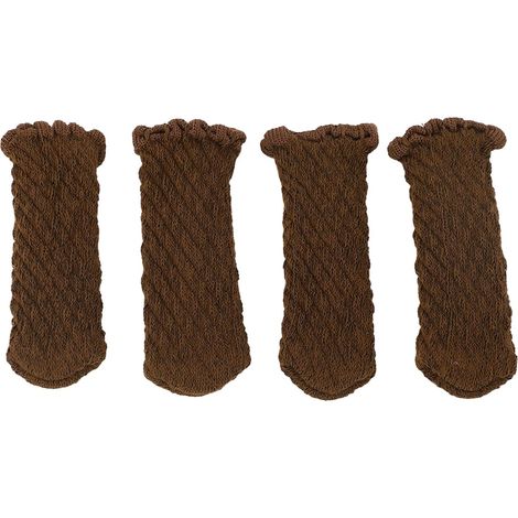 20 Pièces Chaussettes De Pied De Meuble, Protecteurs De Sol De Pied De Chaise Tricotés à Haute élasticité, Protecteurs De Sol De Pied De Chaise De Table Tricotés épaissis (Brun) (1/5)
