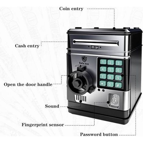 Coffre-Fort Tirelire Électronique avec Mot de Passe ATM, Aspire Automatiquement les Billets Cash, Cadeau (1/4)