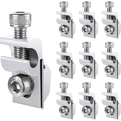 Solar Panel Bracket, 10pcs Solar Panel Grounding Clip for Solar Mounting System, Clamps, Grounding Grommets, Fixings, Photovoltaic Bracket (1/5)
