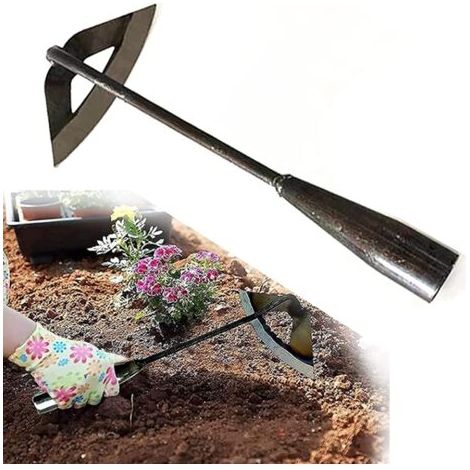 Râteau De Jardin Houe Creuse, Outil De Plantation De Jardin Houe Creuse, Scarificateur De Sol Portable Houe De Jardin, Houe Creuse Tout en Acier Trempé (1/5)