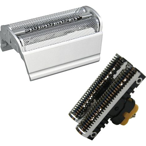Hochwertiges Kombipack Scherfolie + Klingenblock für Braun Serie 3: 350, 360, 370, 380, 390, 390cc / Rasierklinge Messer Schermesser (1/4)