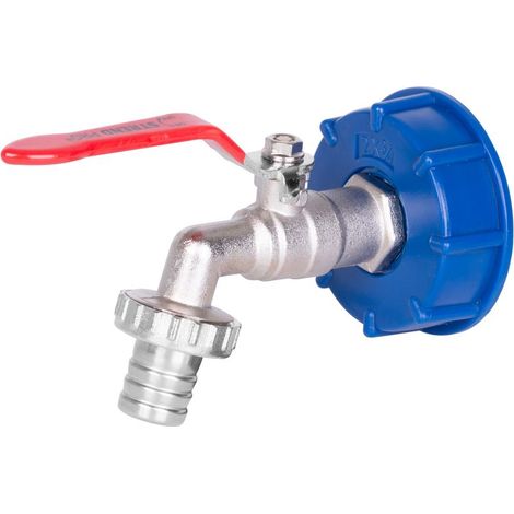 Set Strend Pro, Messingventil 3/4" + Kunststoff-Reduzierstück 60 mm + Auslauf 1", für IBC-Tank