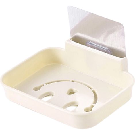 1 porte-savon à ventouse, boîte à savon murale avec égouttoir, PP, 12,5 × 9 × 2,2 cm, pour salle de bain (1/5)
