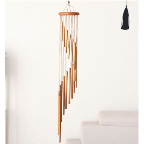 1 Campana de viento, 89 cm, tubos de aleación de aluminio, diseño en espiral, decoración para jardín y hogar. (1/5)