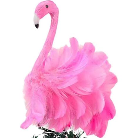 Décoration de sapin de Noël artificielle en plumes flamant rose, ornement pour les fêtes de fin d'année (1/5)
