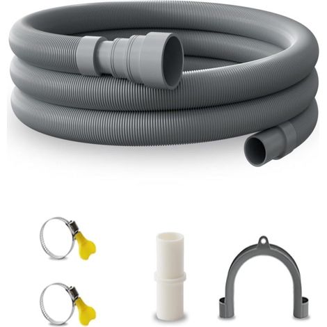Conjunto de manguera de desagüe corrugada universal de 3 metros (10 pies) (apta para lavadoras, lavavajillas y que puede utilizarse como manguera de extensión). (1/5)