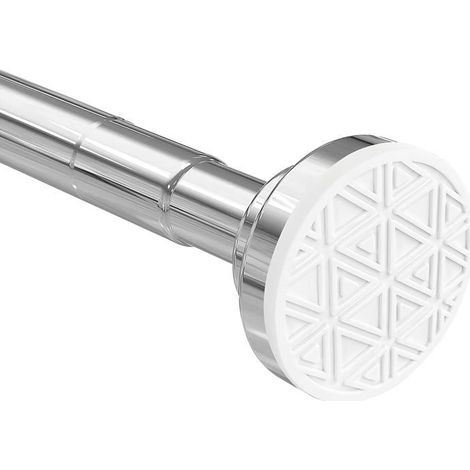 Barre de douche télescopique 1 pièce Acier inoxydable Réglable sans perçage Pour salle de bain Argent 48-2 (1/5)