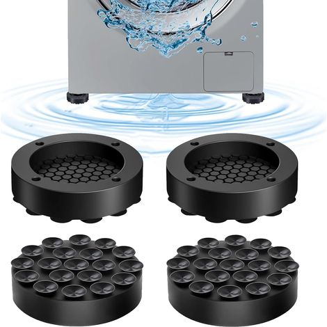 Pied Machine a Laver 4 Pièces Patin Anti Vibration Machine à Laver Universel Pied Anti Vibration Lave Linge, pour Stabiliser les Machines à Laver et les Sèche Linge (Noir) (1/5)