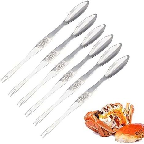 Fork prongs Seafood, Crab and Lobster Harvesting Tools, Stainless Steel, 6-Pack (1/5)