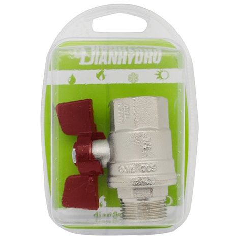 VALVOLA A SFERA MF CON FARFALLA BLISTER Misura: 1/2" DN 15 PN 64