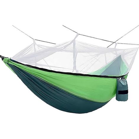 Außen-Hängematte mit Moskitonetz - 2 Personen - 300 kg - Ultralight Reise 260 x 140 cm - Grün