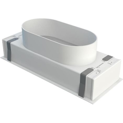 Plénum ABS pour grille de soufflage 400x150 mm – 1 piquage 200 mm – Fixation rapide clips inox – Gabarit découpe inclus – Baillindustrie