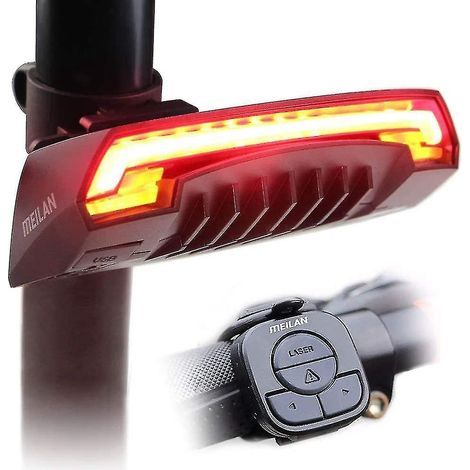 X5 Smart Fahrradrücklicht mit Blinkern und automatischem Bremslicht, drahtloser Fernbedienung, USB-Aufladung, Sicherheit und Warnung.