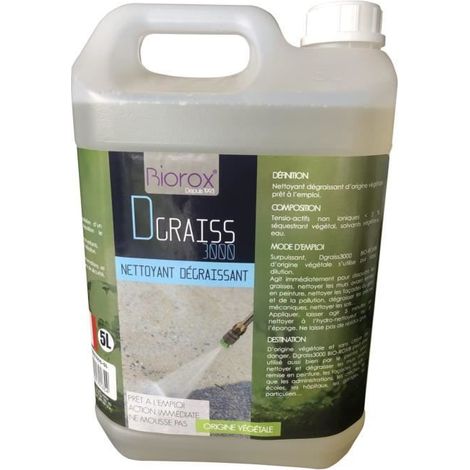 Nettoyant et Dégraissant - BIOROX DGRAISS 3000 - 5L - Incolore - Prêt à l'emploi - Biodégradable (1/2)