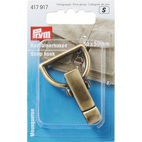 Prym 417917 - Moschettone in ottone antichizzato spazzolato, 30 mm