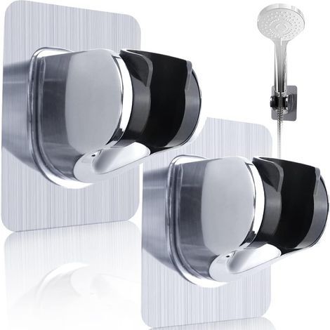2 pièces support de pomme de douche amovible support de pomme de douche à main réglable support de pomme de douche puissant sans ventouse sans support de tuyau de douche poinçon, 6,6x9,3x7 cm (1/5)
