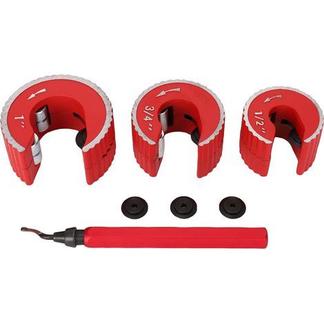 Coupe-tube circulaire outil d'ébavurage 1/2 3/4 1 pouce tuyau Compact pour tuyaux PVC cuivre aluminium entretien CVC rouge (1/5)