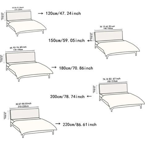 Housse de tête de lit universelle, extensible et lavable, pour lits doubles, petite taille (1/4)