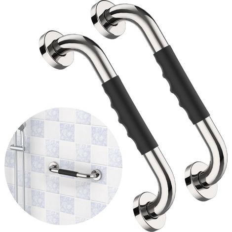Rutschfeste Haltegriffe fürs Badezimmer, praktisch für Senioren, Kinder und Schwangere, 33 cm, 2er-Set