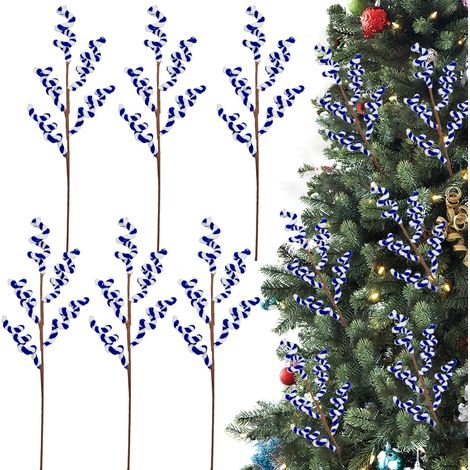 Rami Decorativi Natalizi Flessibili Rossi 45 cm 6 Pezzi (1/5)