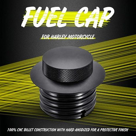 Moto Noir Pop-up Carburant Bouchon De Réservoir De Gasoil Ventilé Encastré Réservoir Bouchon De Gaz Vis De Réservoir De Carburant Ventilé pour 1982-2018 (1/4)