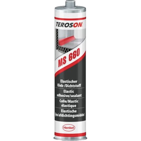 Teroson MS 660 310 ml, adhésif/mastic polymère thixotrope MS, flexible, transparent, à faible retrait, résistant aux UV et aux intempéries, sans solvants, isocyanates, silicones ni PVC