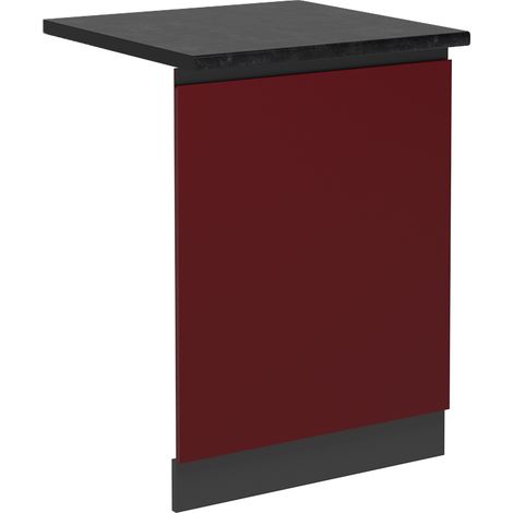 Façade de lave-vaisselle R-Line, Rouge, 60cm , PT Anthracite, Vicco
