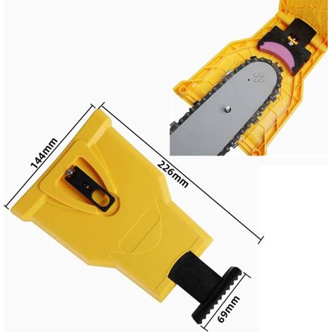 Aougo – Aiguiseur de tronçonneuse rapide – Affûteur pour barres de 14-20 pouces – Outil léger en plastique – Affûtage efficace sans éclats (1/4)