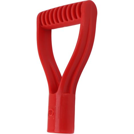 Poignée de bêche en plastique, diamètre intérieur 32 mm, poignée en D, poignée de rechange pour pelle à neige, râteau, etc., rouge (1/5)