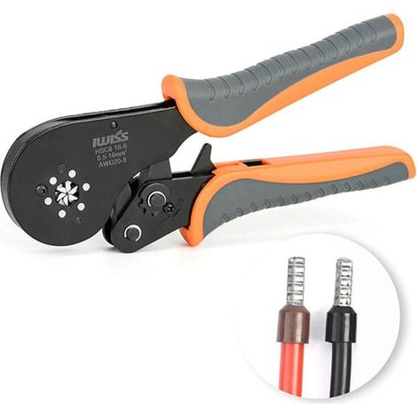 Pince à sertir avec cliquet hexagonal pour embouts de fil 0,5-16,0 mmq (1/5)