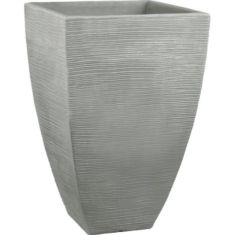 Maceta de plástico gris para patio, 40 cm x 40 x 60 cm, 1 unidad. (1/2)