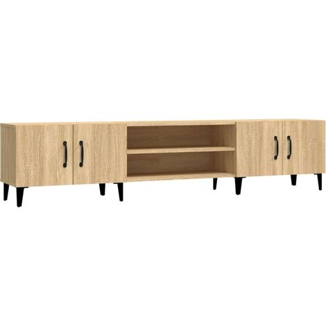 Mueble multimedia para TV estantería para televisión aparador para televisión comedor salón dormitorio roble Sonoma 180 x 31,5 x 40 cm madera contrachapada marrón 020028894