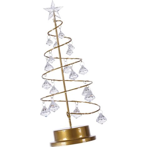 Lampe sapin de Noël en cristal acrylique, suspension décorative de Noël pour bureau ou chambre, blanc chaud