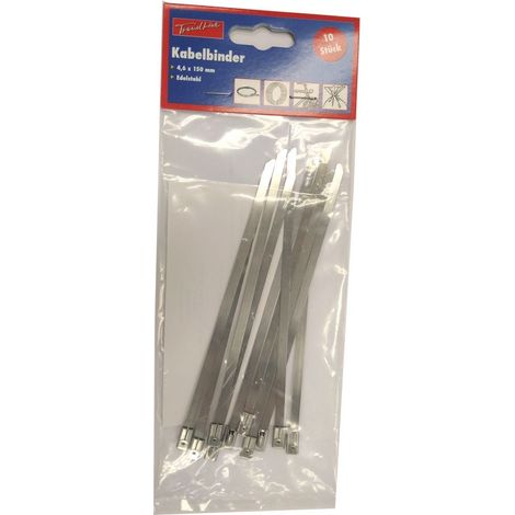 TrendLine Kabelbinder 10 Stück Edelstahl 15cm Kabelbinder-Set