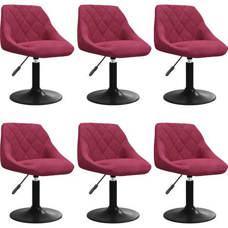 Maison Exclusive - Chaises à manger pivotantes lot de 6 rouge bordeaux velours (1/5)