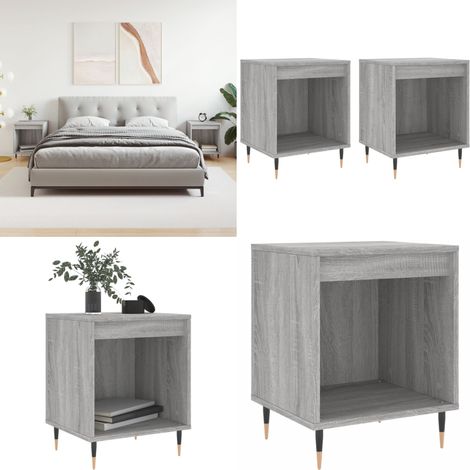 Nachttische 2 Stk. Grau Sonoma 40x35x50 cm Holzwerkstoff - Nachttisch - Beistelltisch - Wohnzimmermöbel - Grau - Holzmöbel - Home & Living (1/5)