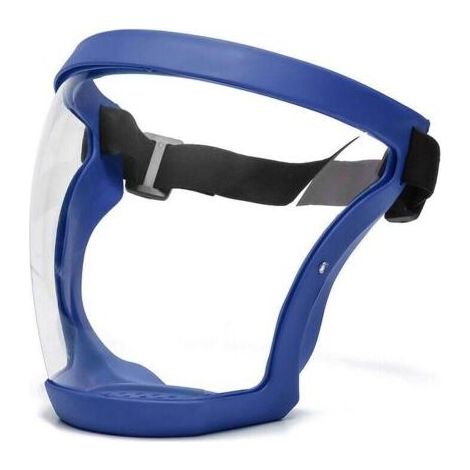 Masque complet 1 pièce - bleu, avec cadre, antibuée, anti-poussière, masque complet ultra-clair, hygiénique anti-gouttes, lunettes de protection (1/5)