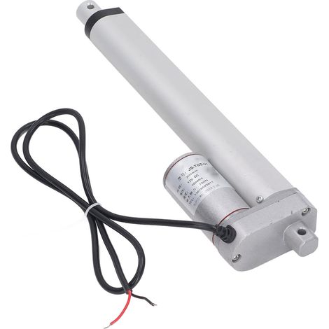 Mini actionneur électrique linéaire 750 N pour moteurs, applications agricoles extérieures, robotique, domotique, 200 mm, 12 V, blanc, avec télécommande. (1/5)