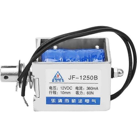 JF-1250B Gleichstrom-Magnetspule (Zug-/Drucktyp) 60 N 12 V DC 10 mm Hub
