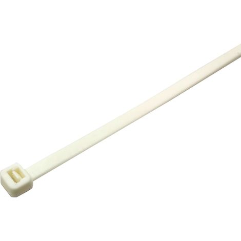 Serre-câble RS PRO 100mm x 2,5 mm Blanc en Nylon 66, x 250 ( Prix pour Sachet de 250 )