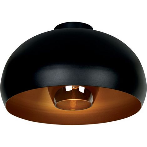 Plafoniera rotonda nera oro 38cm Sharan Lucide E27 60W (1/5)