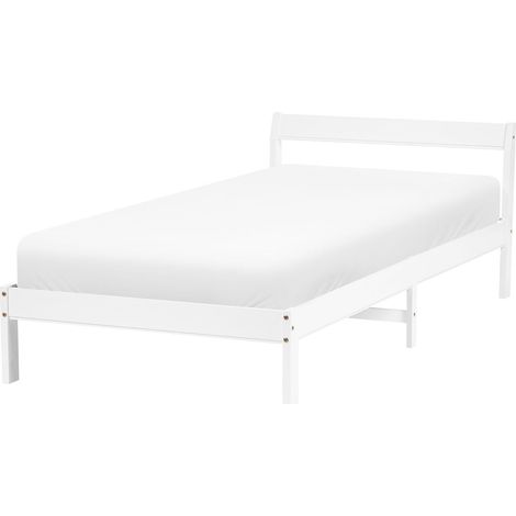 Letto singolo in legno di Pino bianco con Rete a Doghe 90 x 200 cm Madone (1/5)