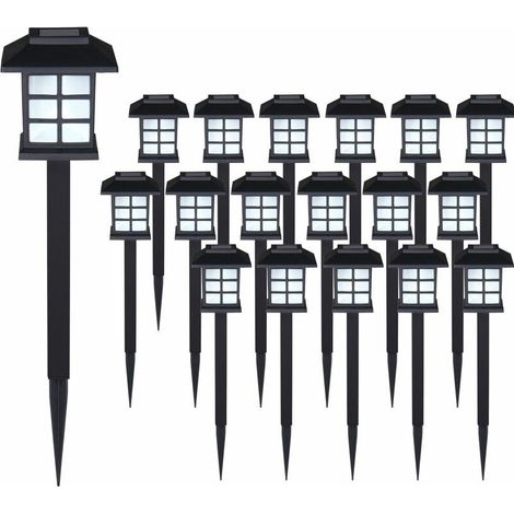 ® Set de 6/12/18/24 lampes solaires piquet pour jardin 8h autonomie lumière extérieur LED interrupteur crépusculaire Set de 18 (1/5)