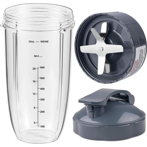 Parti di ricambio per NutriBullet, tazza e lama per Nutribullet Pro 900 e 600 Watt, lama dell'estrattore, tazza e coperchi Flip-Top compatibili con Nutribullet 32oz