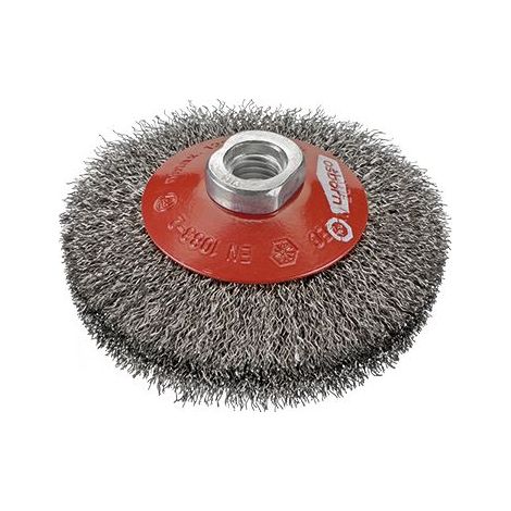 Brosse conique en acier ondulé avec écrou M14 et garniture Ø 0,30 mm (115x10x30) Osborn 0002513161