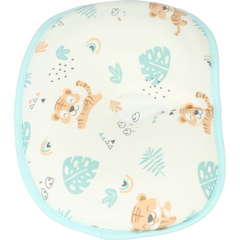 Oreiller bébé en coton doux à motif tigre, ergonomique et respirant, en mousse à mémoire de forme, idéal pour les nouveau-nés. (1/5)