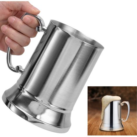 Chope à bière à double paroi en acier inoxydable 304, articles de bar/hôtel, chope à cocktail, chope à flamme, petit modèle de 450 ml (1/5)
