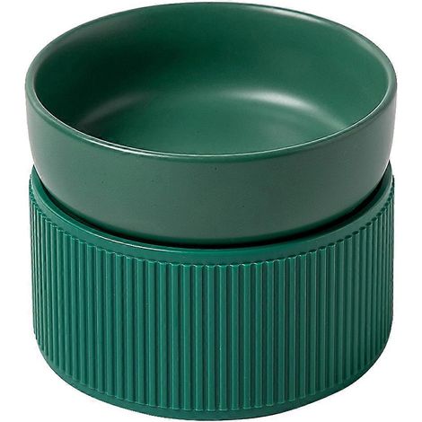Gamelle surélevée pour chat - Élargir les gamelles surélevées pour protéger la colonne vertébrale et soulager la fatigue des vibrisses - Vert (1/5)